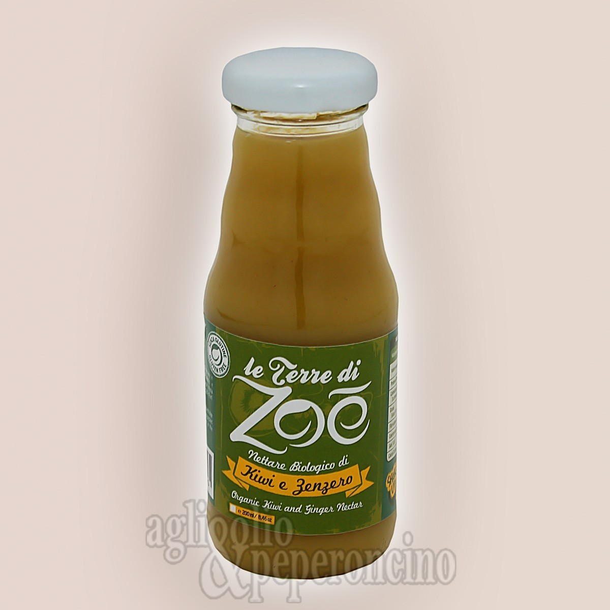 Nettare biologico di kiwi e zenzero - In bottiglietta da 200ml - Le Terre di Zoè