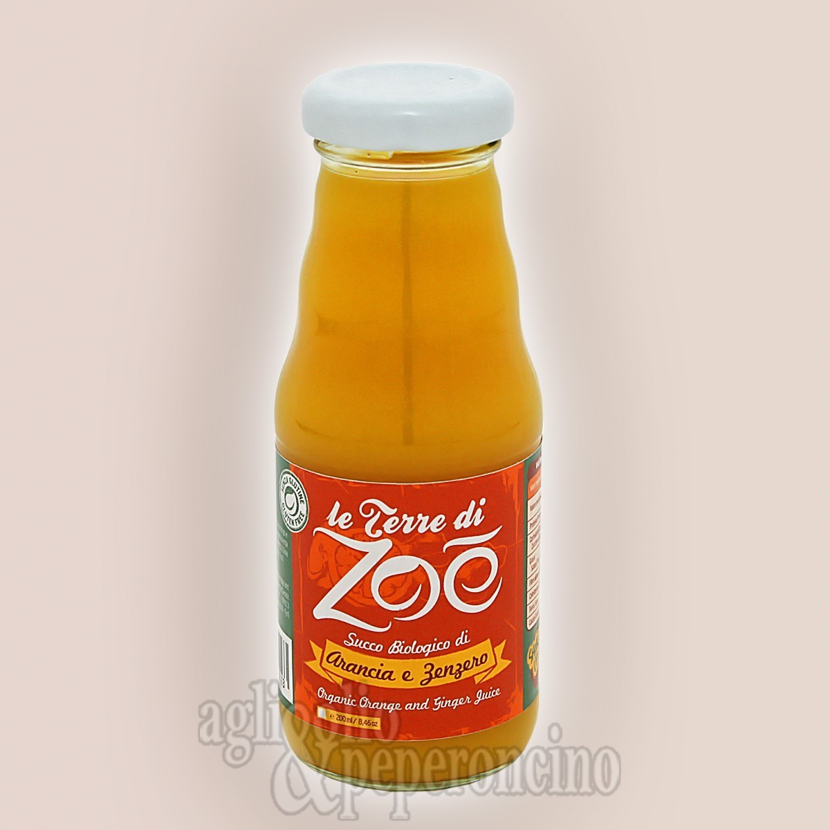 Succo biologico di arancia e zenzero - In bottiglietta da 200ml - Le Terre di Zoè