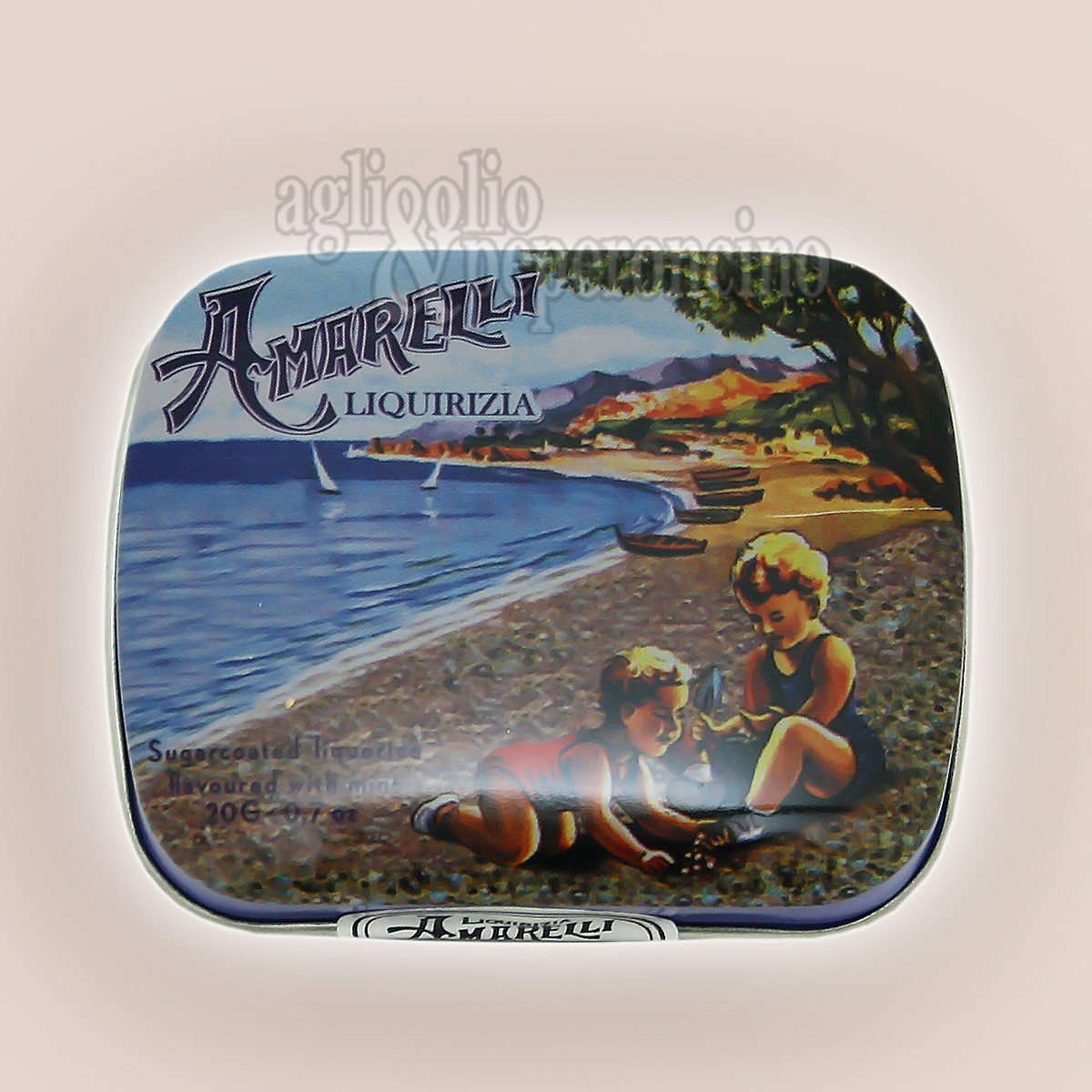 Bianconeri Amarelli Beach - Confetti di liquirizia calabrese alla menta in lattina da 40g