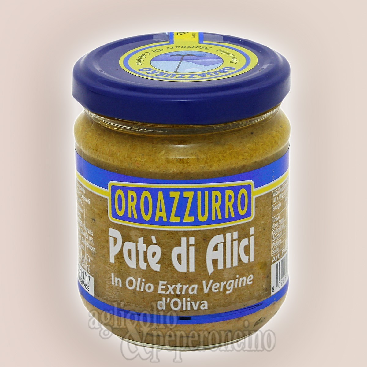 Patè di alici Oroazzurro con olio extravergine - Specialità ittica calabrese in vasetto da 200 gr.