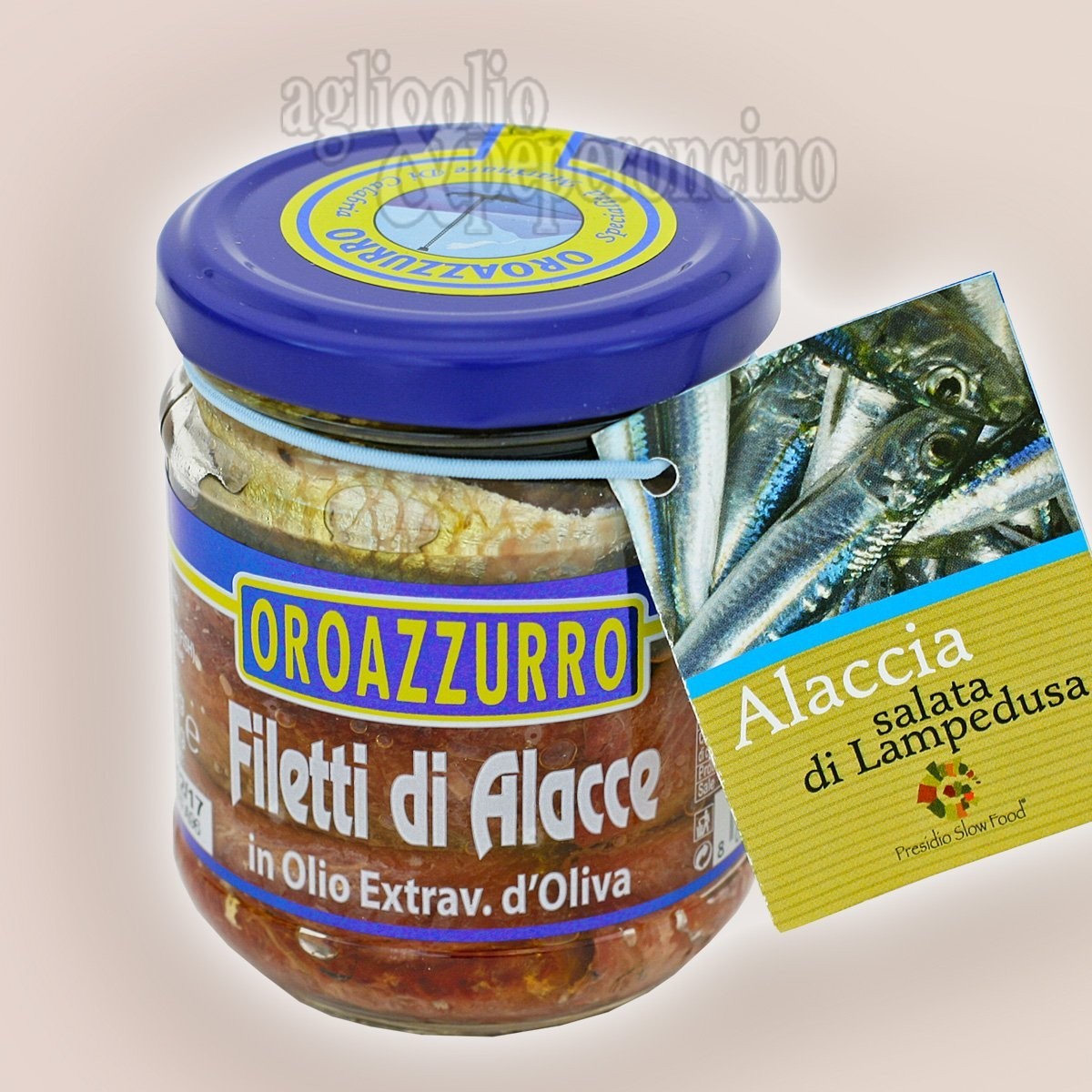 Filetti di Alacce in olio extravergine d'oliva - Specialità calabrese a base di alacce salate di Lampedusa -  Presidio Slow Food