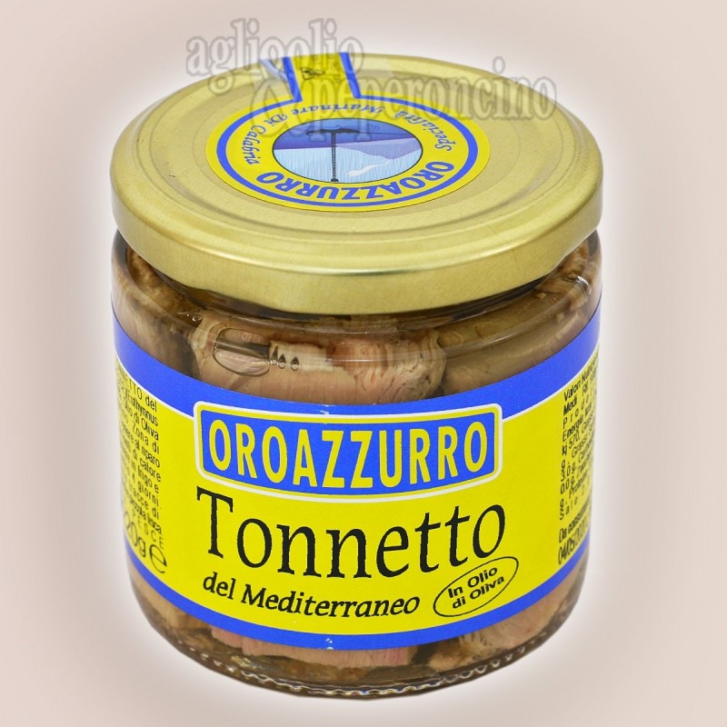 Tonnetto del Mediterraneo in olio d'oliva Oroazzurro - Pescato nel Mediterraneo e lavorato in Calabria