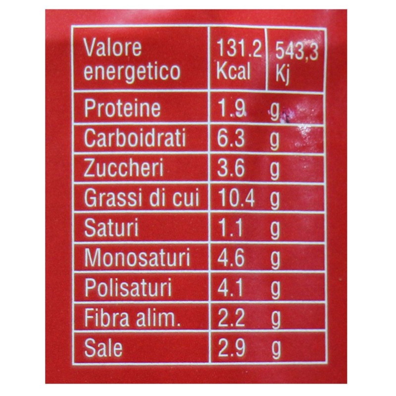 Bumba tropeana - Dichiarazione nutrizionale