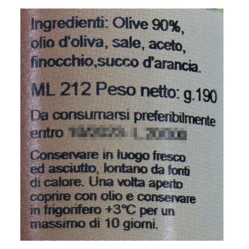 Patè di olive nere - Ingredienti